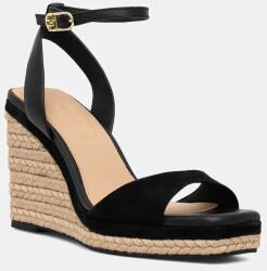 Tommy Hilfiger bőr szandál LEATHER & SUEDE HIGH WEDGE ESPAD - fekete Női 41