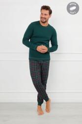 Italian Fashion Férfi pizsama Fogo hosszú zöld/nyomott mintás XL Italian Fashion