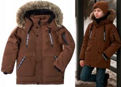 F-26 Téli kabát szőrmével barna parka pehely szintetikus nagyon meleg 10 140 (YF-2048A2)