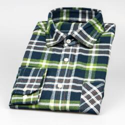  Férfi ing Luiz Bruno 177 flanel, zöld kockás, hosszú ujjú, normál…