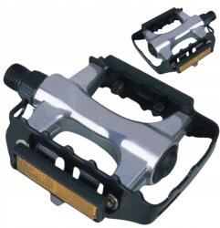 Feimin bicycle pedals Alumínium kerékpár pedál Mtb 9/16 fényvisszaverőkkel, fekete-ezüst (FP979)