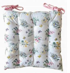 Avax Steppelt ülőpárna QK-179, mezei virágok, fehér-rózsaszín, négyzet 40x40cm (QK-179)