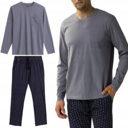 Atlantic Férfi Pizsama Atlantic NMP-373 laza hosszú ujjú Pamut M (NMP-373 GREY-NAVY)
