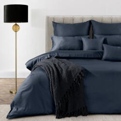  Eva Minge egyszínű mako-szatén ágyneműhuzat Gránátkék 160x200 cm - 70x80 cm 2db