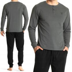 Atlantic NMP-360 férfi Pizsama 100% Pamut hosszú ujjú XXL (NMP-360/01-KHAKI JASNY_CZARNY)