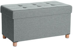 SONGMICS Chesterfield Tárolós Ülőpad Tömörfa Lábakkal Szürke (EUZ-LSF16GYX) - prodis
