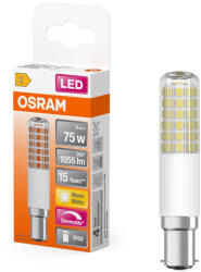 OSRAM LED izzó T18 cső alakú B15d 8W = 75W 1055lm 2700K Meleg 320° Szabályozható SPECIAL Osram (4099854266799)