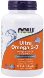 NOW NOW Ultra Omega-3 с витамин D, 300 DHA / 600 EPA, 90 софтгел капсули