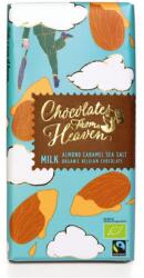 Klingele Chocolade - ОРГАНИЧЕН млечен шоколад с карамел. бадеми и морска сол 37%, 100гр