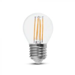 V-TAC Átlátszó LED izzó filament COG E27 G45 6W 4000K kisgömb - 212843 (212843)