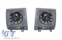 KITT Fekete Bi-Xenon hatásu LED fényszórók és Nappali Menetfény DRL fedők MERCEDES G-Class W463 (1989-2012) Kompatibilis: Mercedes G-Class W463 (1989-2012) *halogénnel felszerelt modellek Nem kompa (COHLMB