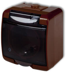 GAO Aquastar földelt csf. dugaszolóaljzat, 1-es, átlátszó IP54 22111B