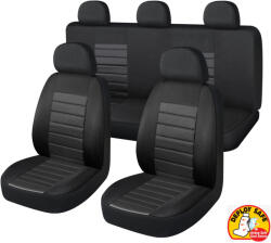 Autolife 01242 9 részes 2HELYEN osztható - Légzsákos univerzális üléshuzat szett -Fekete-fekete 203-6BK-AZ (01242) - autolife
