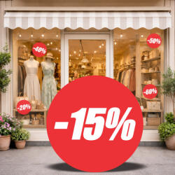  15% Kirakat akció kedvezmény matrica