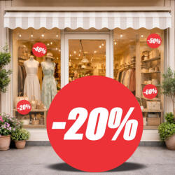  20% Kirakat akció kedvezmény matrica