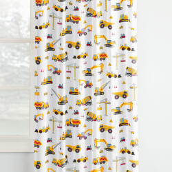 Goldea pamut gyerekfüggöny - teherautók és kotrógépek 140x150 cm