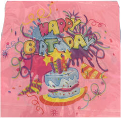  Papír szalvéta-hb, rózsaszín, szülinapi bulis, 20 db/cs