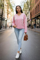  Csinos virágmintás gombos kardigán (rózsaszín) (815824)