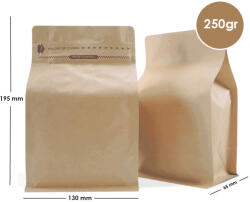  Pungi Pentru Cafea Box Bottom 250gr Fără Supapă Kraft 500 Buc