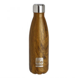 Ecolife Sticlă Termos Metalică 500ml - Wood