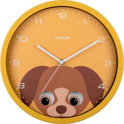 Karlsson Ceas de perete Peekaboo Dog, galben (KA5997YE)