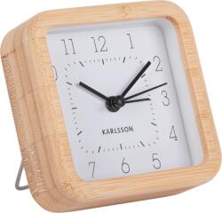 Karlsson Ceas deșteptător Neat Bamboo, pătrat, alb (KA5924WH)