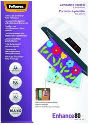 Fellowes Lamináló fólia FELLOWES A/4 80 mikron fényes öntapadó 100/csom (5302202) - tonerpiac