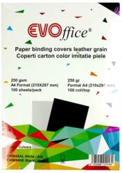 Evo Hátlap, A4, 250 g. bõrhatású 100 db/csomag, Evo fekete (EV8B06NE) - tonerpiac