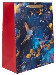 IRIS Matt papírtasak hologrammos hot stamp kék kolibri 26x32 cm 370614