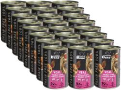  marka niezdefiniowana Super Beno PIES gabonamentes falatkák borjúhússal, csirkemájjal és csirkeszívvel, szószban 24x415g