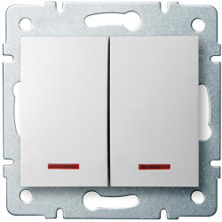 Kanlux LOGI 02-1023-102 feh Jelzőf. dupla ny. kapcsoló 25070