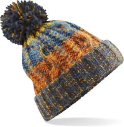 Beechfield B 486 CORKSCREW / Kötött sapka pomponnal - retró kékek Universal (530486abp99)