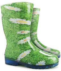 Demar RAINNY PRINT 0054 A kytka / Női csizma százszorszép mintával - zöld 38-39 (0054A/38-39)