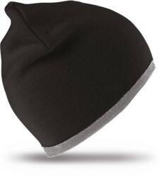 RESULT RC 046X / Megfordítható kötött sapka - fekete/szürke Univerzális (28046X98199)