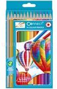 Connect Színes ceruza készlet, hatszögletű Connect 14 klf. szín (CONNECT_107019) (CONNECT_107019)