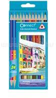 Connect Színes ceruza készlet, kétvégű duocolor 12/24 szín 24 klf. szín (CONNECT_107020) (CONNECT_107020)