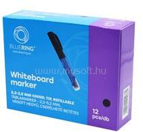 BLUERING Táblamarker 2, 2-5, 2mm, vágott hegyű, cserélhető betétes, Bluering fekete (BLUERING_50686) (BLUERING_50686)