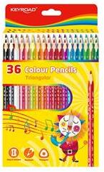Keyroad Színes ceruza készlet 18 cm háromszögletű 36 klf. szín (KEYROAD_43647) (KEYROAD_43647)