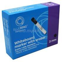 BLUERING Táblamarker 3mm, mágneses, táblatörlővel multifunkciós BlueringR fekete (BLUERING_BR891846) (BLUERING_BR891846)