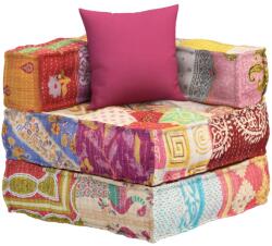 vidaXL elemes foltvarrott szövet puff párnával 350377 (350377)