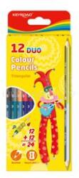 Keyroad Színes ceruza készlet kétvégű, háromszögletű Duo 12 klf. szín (KEYROAD_38499) (KEYROAD_38499)
