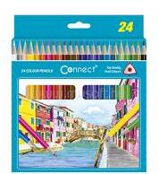 Connect Színes ceruza készlet, háromszögletű 24 klf. szín (CONNECT_305590) (CONNECT_305590)