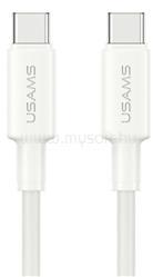 USAMS U90 adatkábel Type-C - Type-C, 100cm, FEHÉR (SJ763USB01) (SJ763USB01)