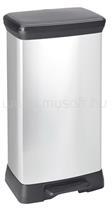 Keter Szemetes kuka pedálos fémhatású műanyag 50 literes fekete/ezüst Deco Bin_Curver (CURVER_56358) (CURVER_56358)