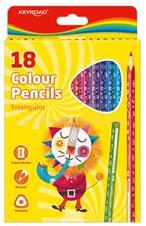 Keyroad Színes ceruza készlet háromszögletű 18 klf. szín (KEYROAD_38491) (KEYROAD_38491)