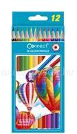 Connect Színes ceruza készlet, hatszögletű Connect 12 klf. szín (CONNECT_105549) (CONNECT_105549)