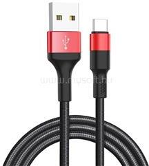 hoco. X26 adatkábel USB - Type-C, 100cm, FEKETE/PIROS (HOCO_X26_R) (HOCO_X26_R)