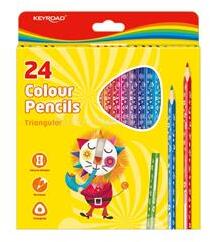 Keyroad Színes ceruza készlet háromszögletű 24 klf. szín (KEYROAD_38492) (KEYROAD_38492)