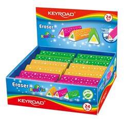 Keyroad Radír, PVC mentes 24 db/display Roo Fix vegyes színek (KEYROAD_38453) (KEYROAD_38453)
