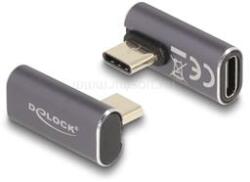 Delock USB Adapter 40 Gbps USB Type-C PD 3.0 100 W csatlakozódugóval - csatlakozóhüvellyel, elforgatott ívelt bal / jobb 8K 60 Hz fém (DL60048) (DL60048)